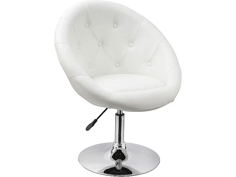 Fauteuil oeuf capitonné design blanche 68 x 60 x 94 cm FAL09001