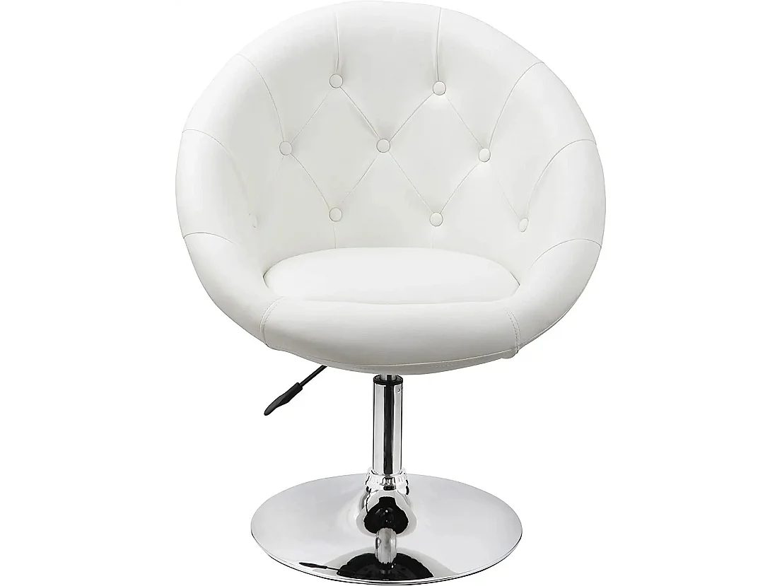 Fauteuil oeuf capitonné design blanche 68 x 60 x 94 cm FAL09001