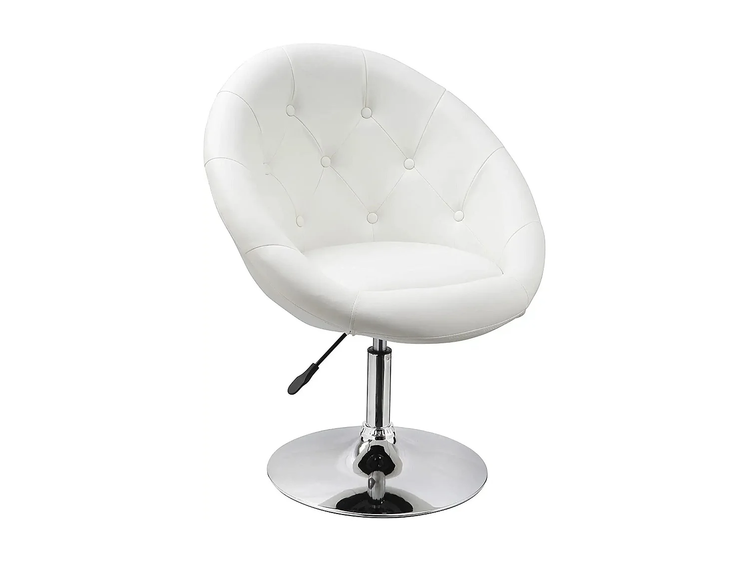Fauteuil oeuf capitonné design blanche 68 x 60 x 94 cm FAL09001