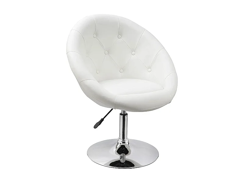 Fauteuil oeuf capitonné design blanche 68 x 60 x 94 cm FAL09001