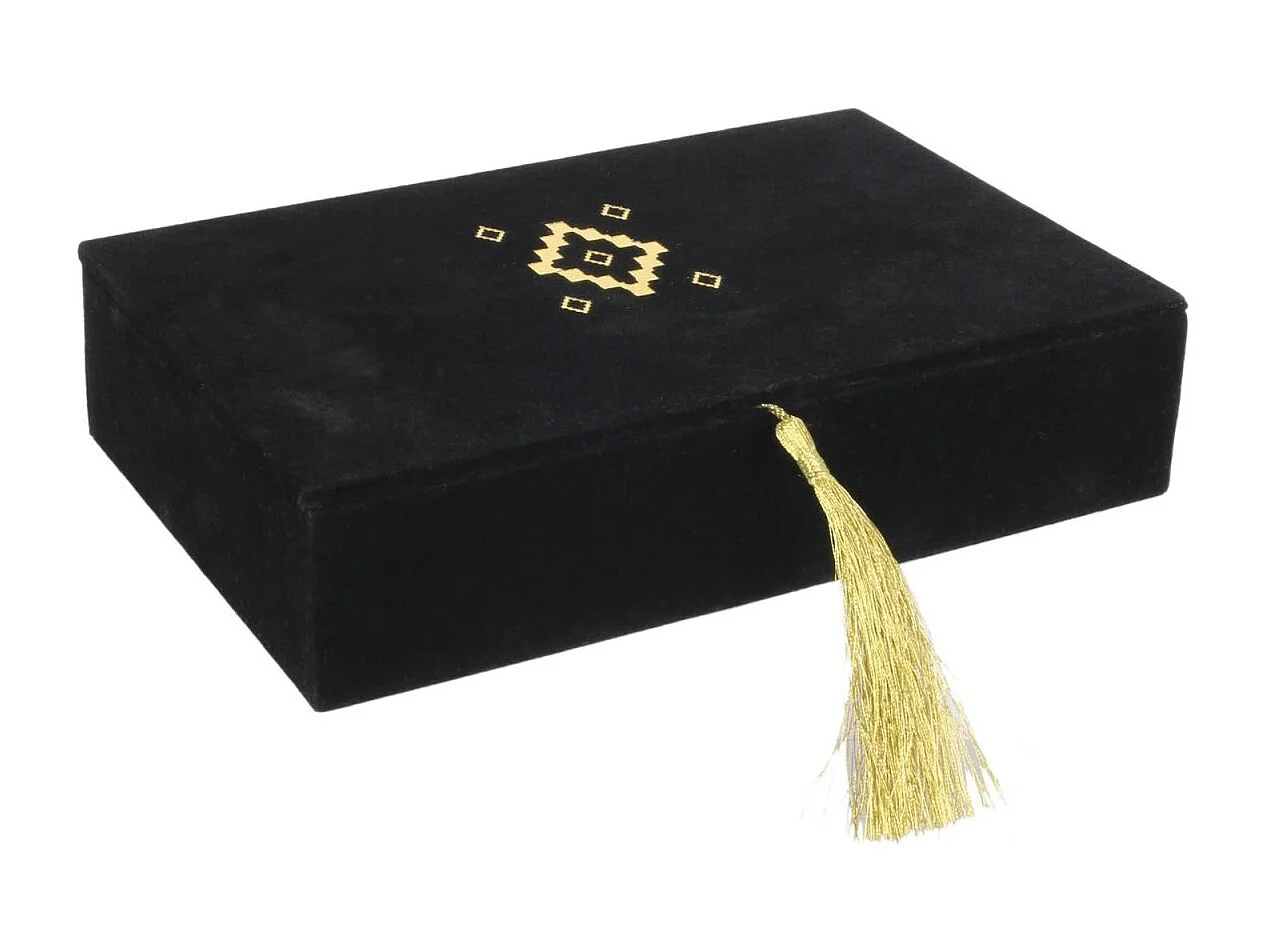 Boîte à Bijoux à Pompon "Mirage" 19cm Noir