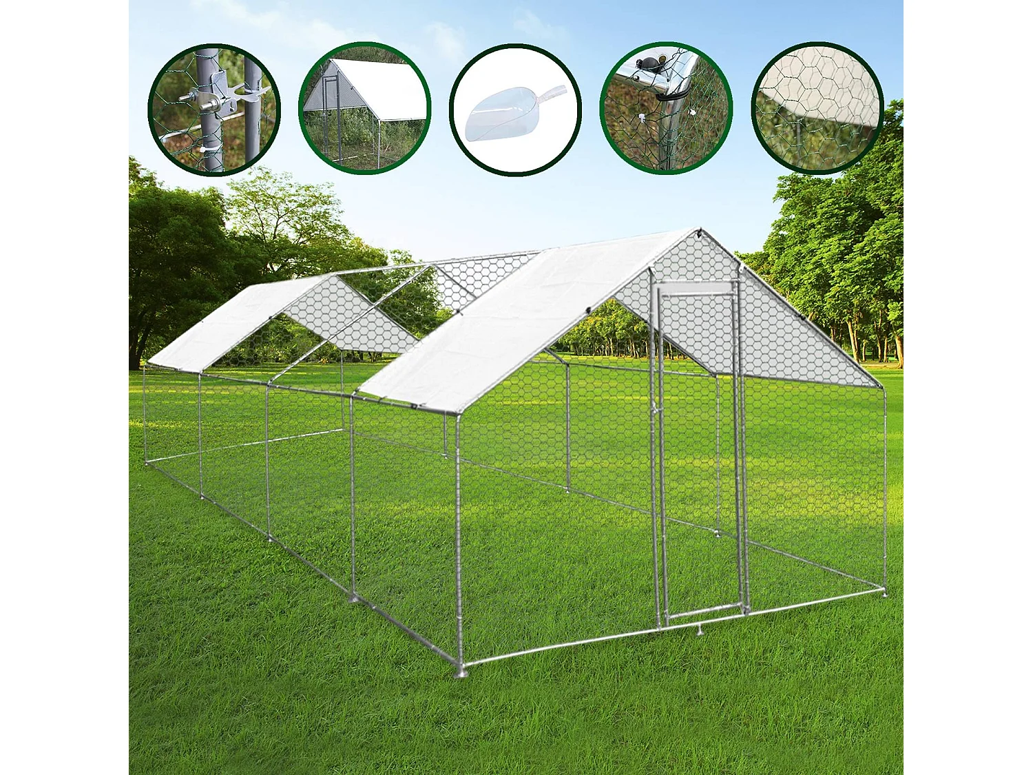 Enclos Poulailler 4m x 8m x 2m