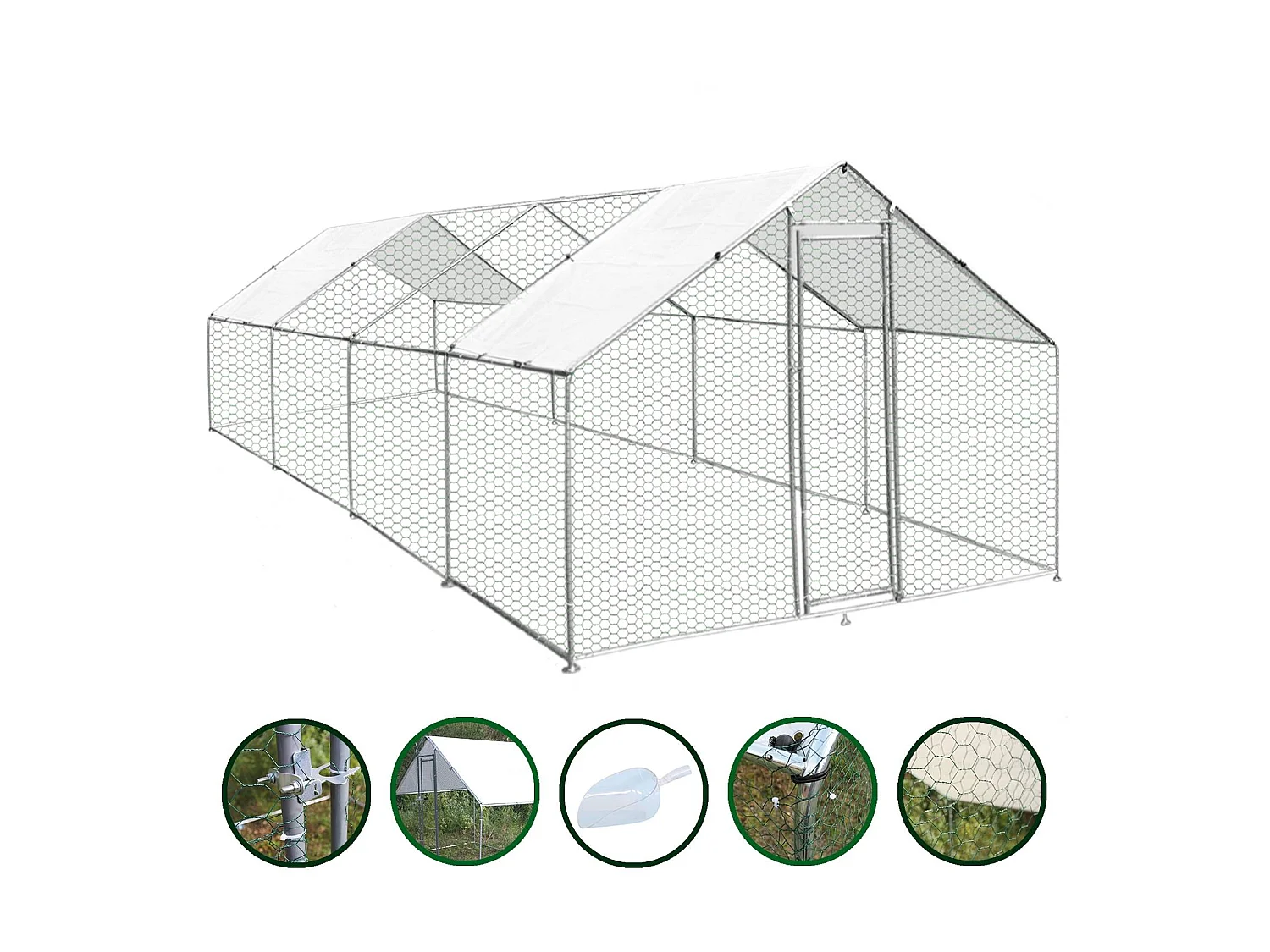 Kippenren Vrijstaand 4m x 8m x 2m