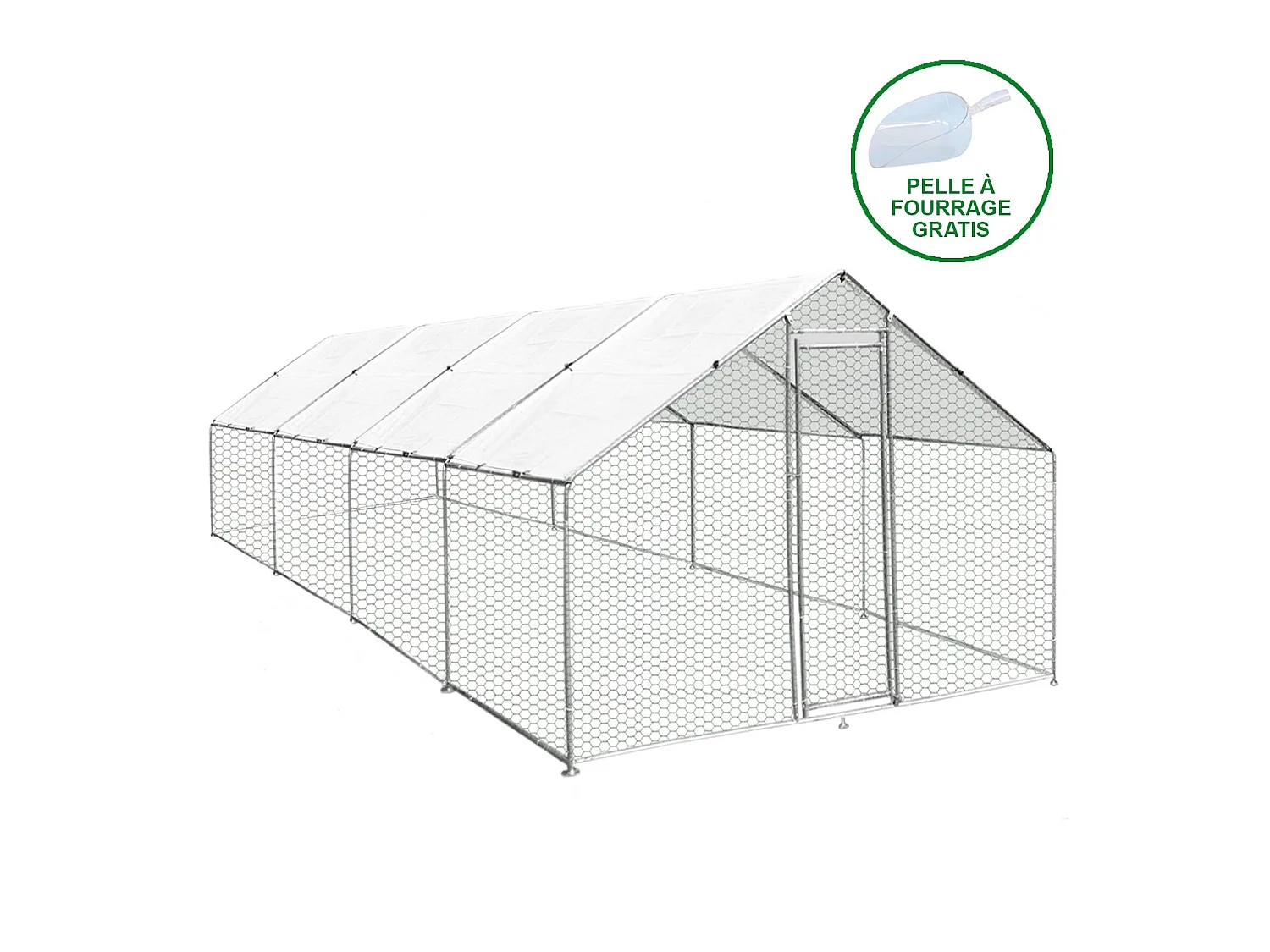 Kippenren Vrijstaand 4m x 8m x 2m