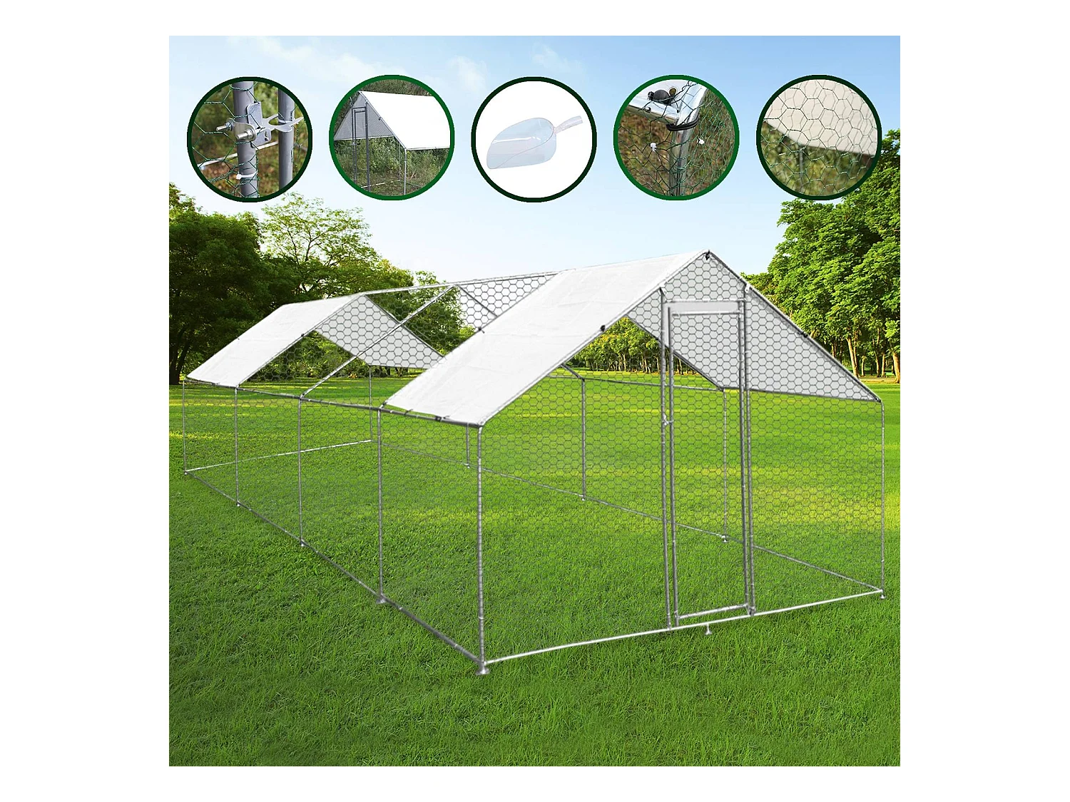 Kippenren Vrijstaand 4m x 8m x 2m