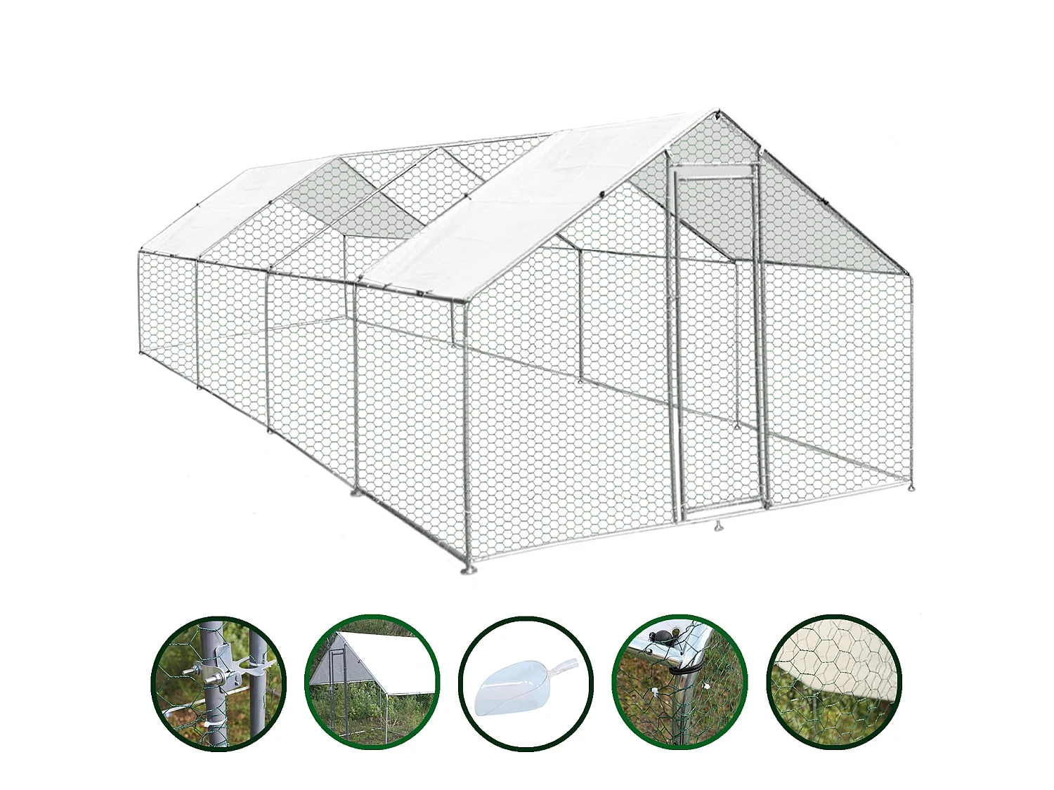 Kippenren Vrijstaand 4m x 8m x 2m