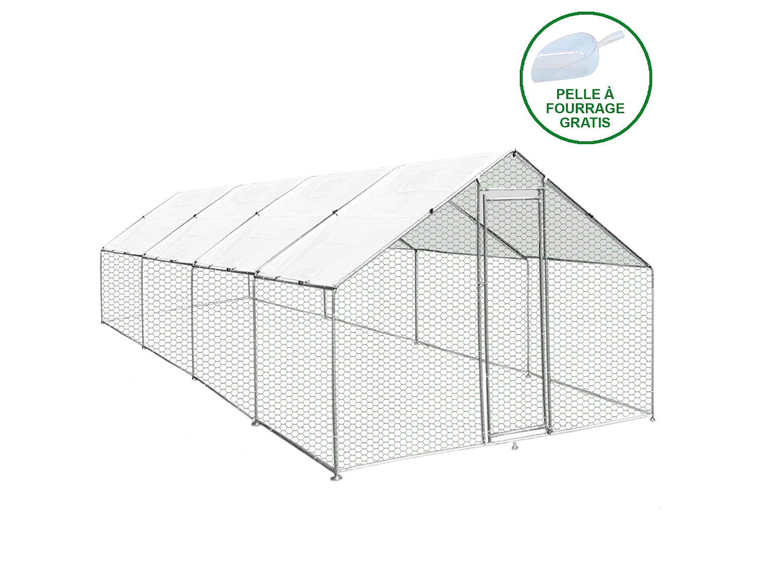 Kippenren Vrijstaand 4m x 8m x 2m