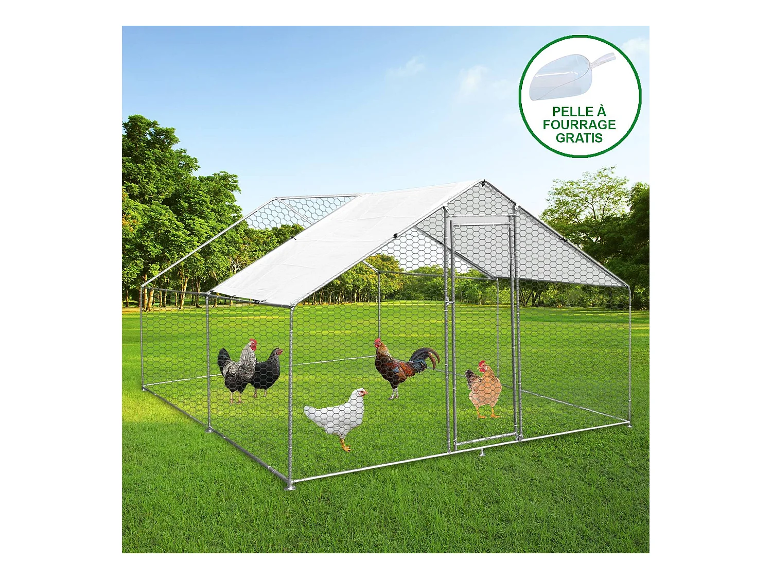 Enclos Poulailler 3m x 4m x 2m