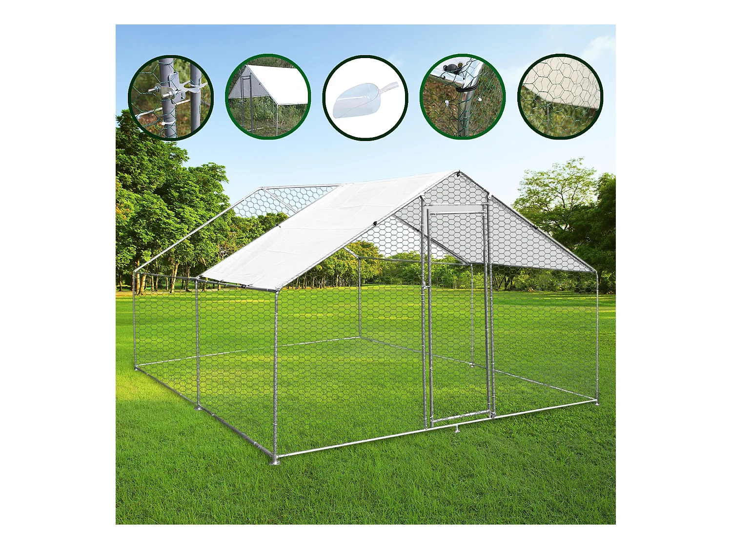 Enclos Poulailler 3m x 4m x 2m