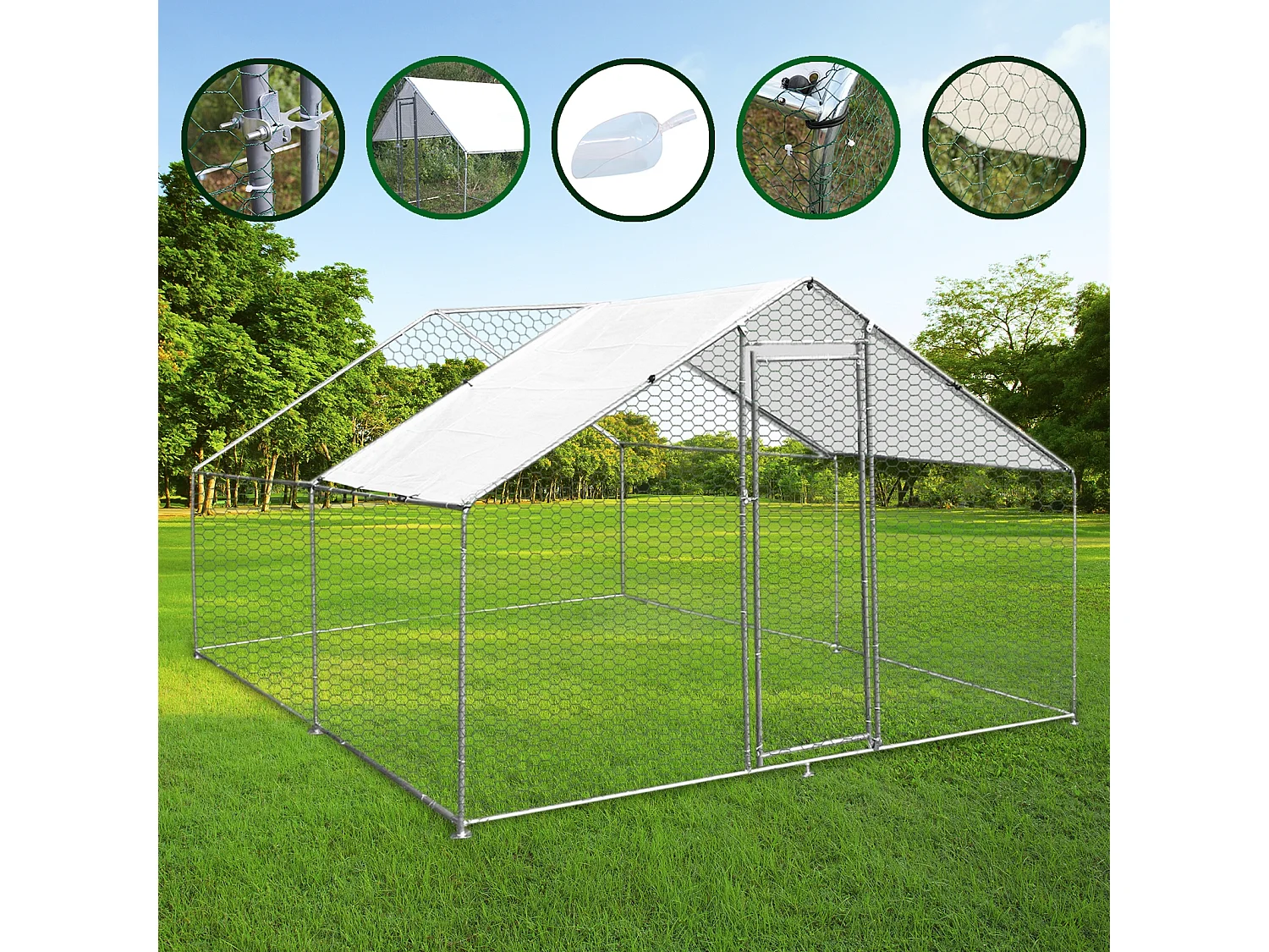 Enclos Poulailler 3m x 4m x 2m