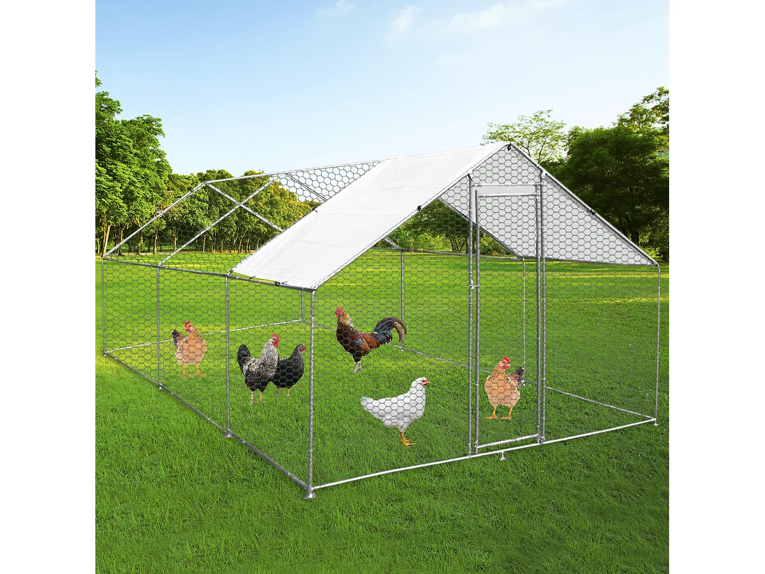 Hühnerstall Hühnerfreilauf Freilaufgehege Auslauf Hühnerkäfig UV Sonnendach Kleintierstall Hühnerhaus Freilauf Outdoor