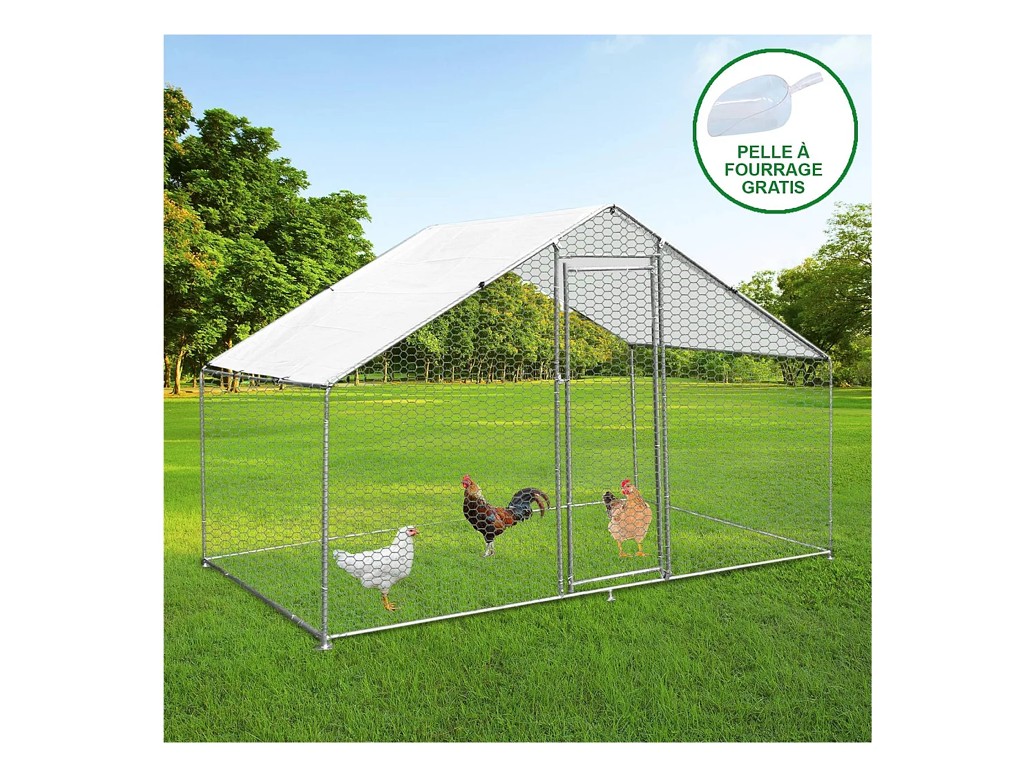 Enclos Poulailler 4m x 2m x 2m