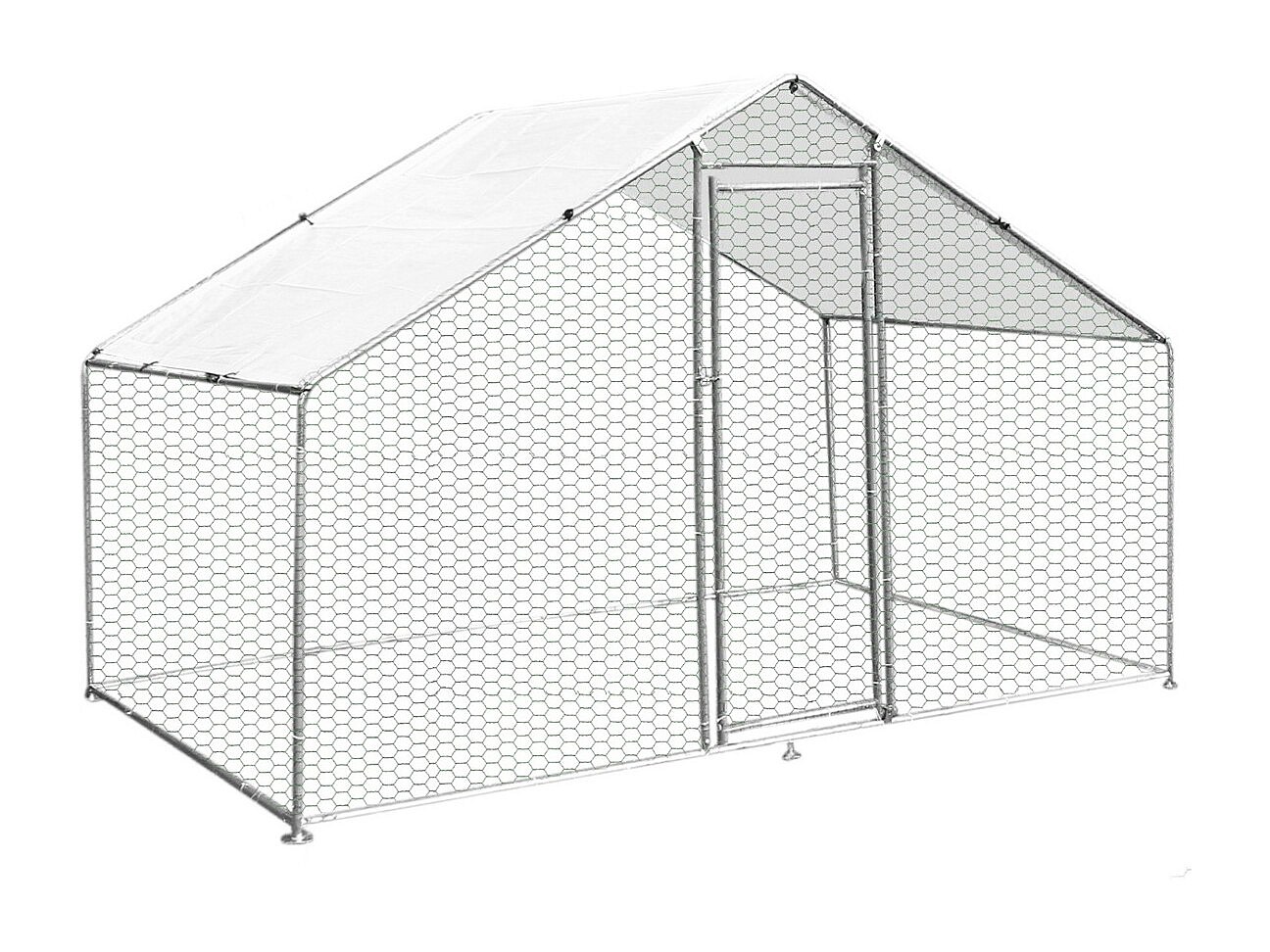 MontserShop - Pollaio Recinzione Recinto per Capi Pollame Galline Polli Aia Animali Stia Gabbia con Tettoia Impermeabile 3x2x2m