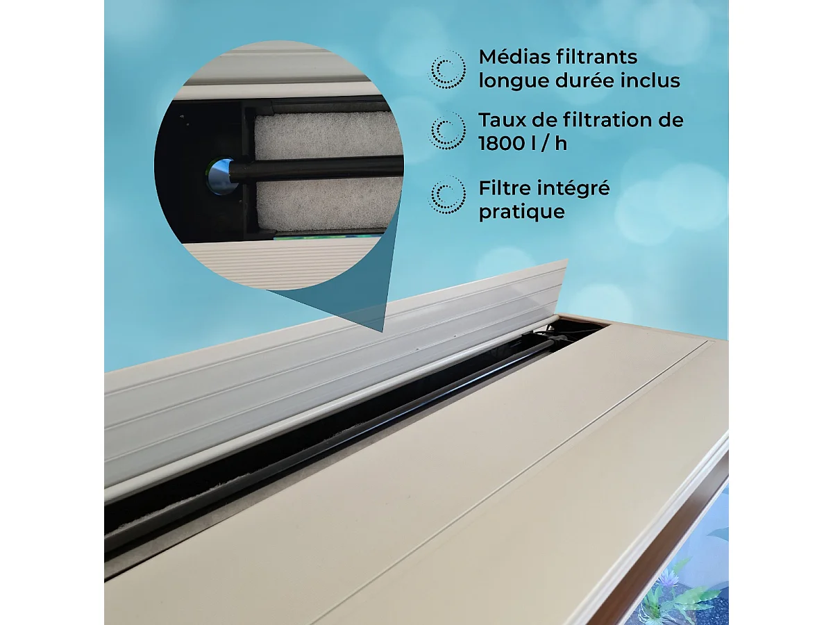 Aquarium Blanc avec Meuble de support Blanc assorti et Gravier Naturel