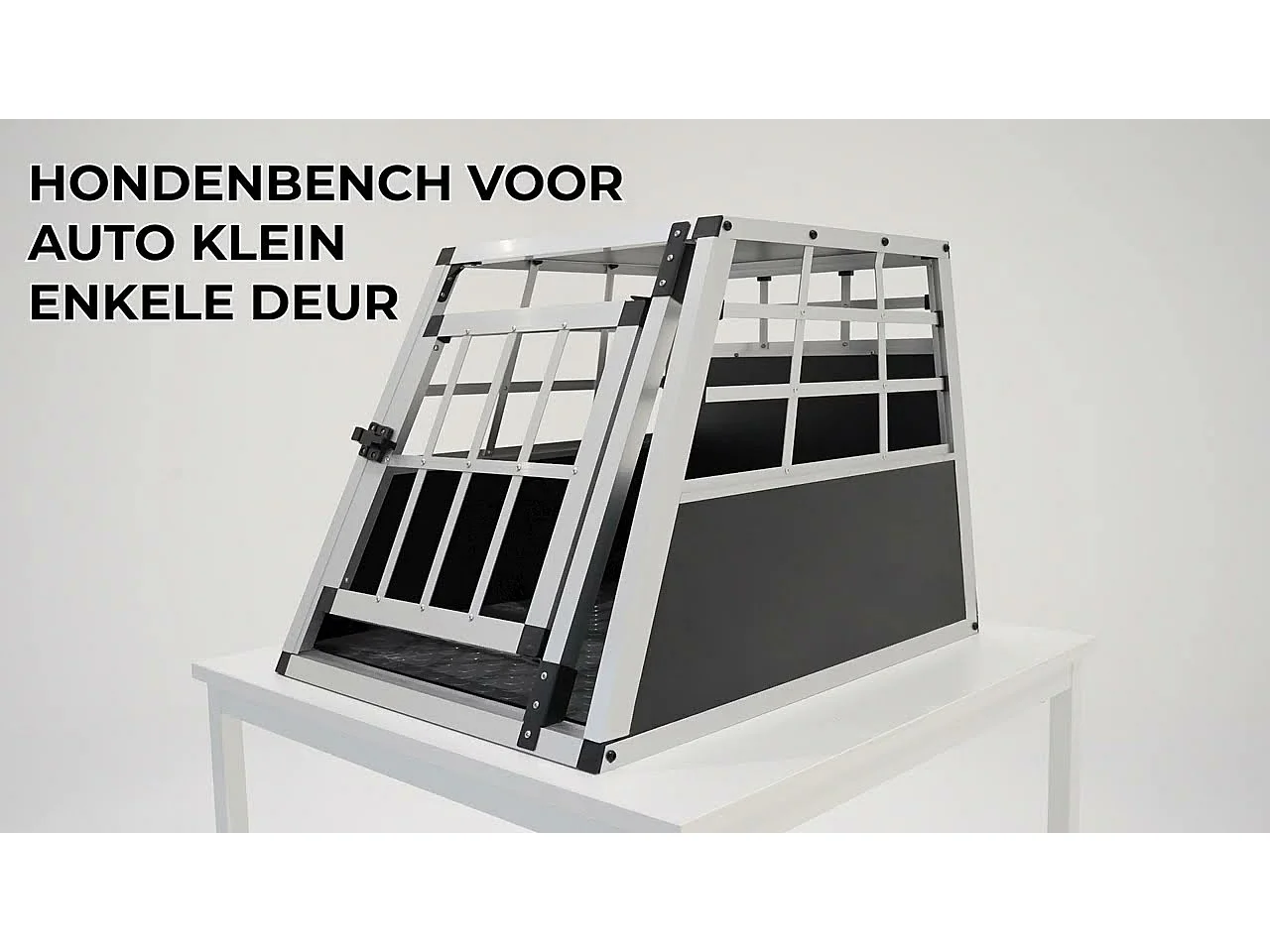 Hondenkooi voor auto - Alumunium - 1 deur - Medium