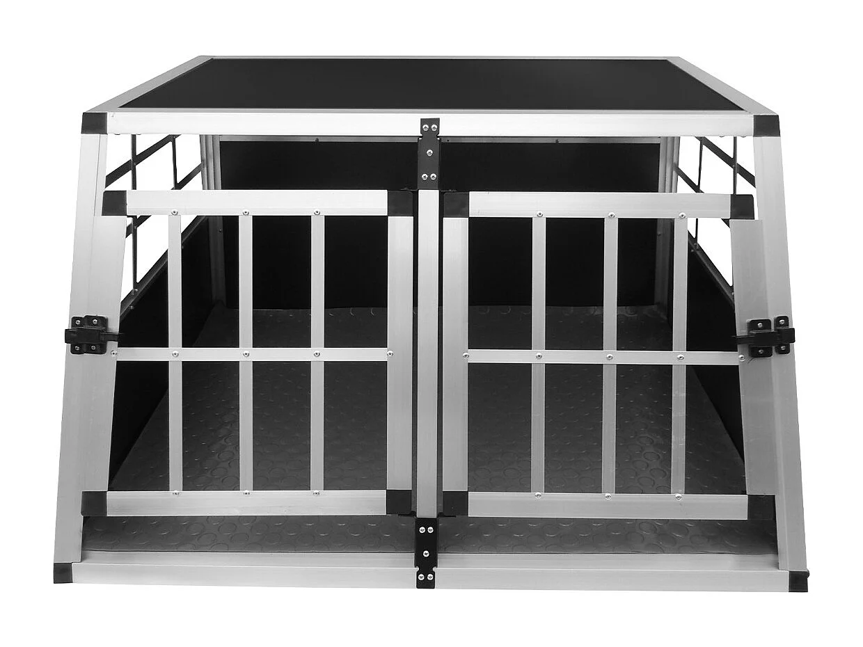 Hondenkooi voor auto - alumunium - 2 deuren - Medium