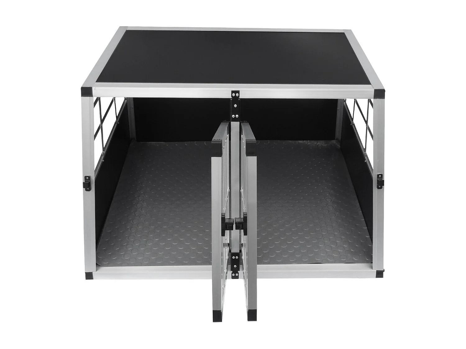 Hondenkooi voor auto - alumunium - 2 deuren - Medium