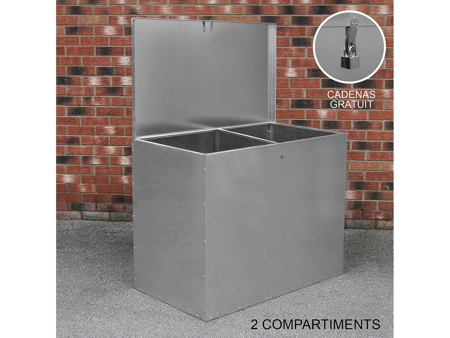 Gegalvaniseerde voeropslag - 2 compartimenten