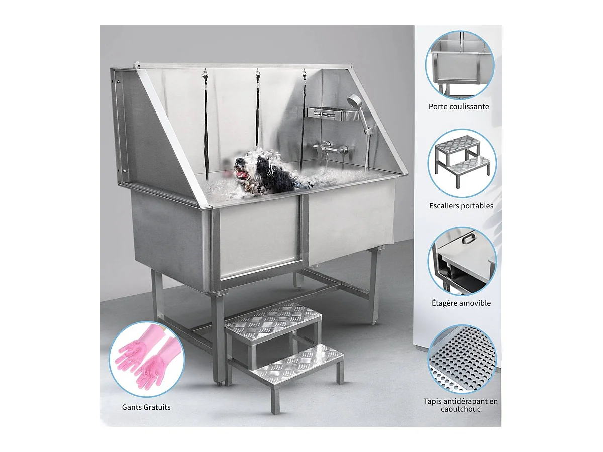 Baignoire de Toilettage Inox 600mm