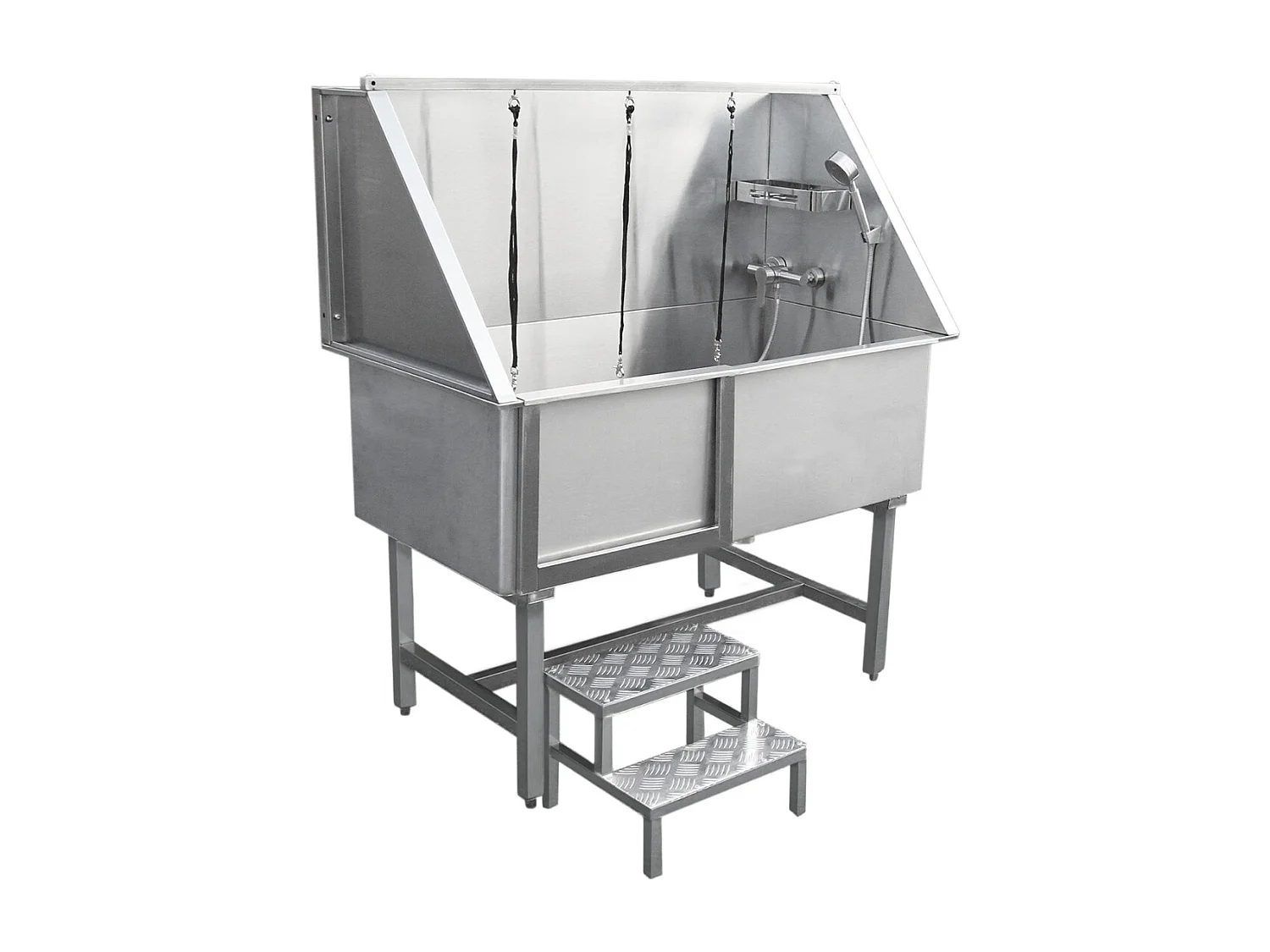 MonsterShop – Vasca da Bagno per Toelettatura Cani Gatti e Animali Domestici in Acciaio Inossidabile Inox – 600mm