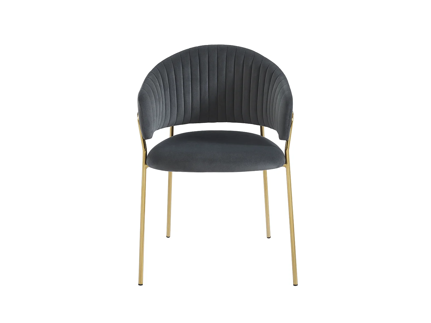 Lot de 6 chaises en velours et métal doré - Gris - MADOLIA de Pascal MORABITO