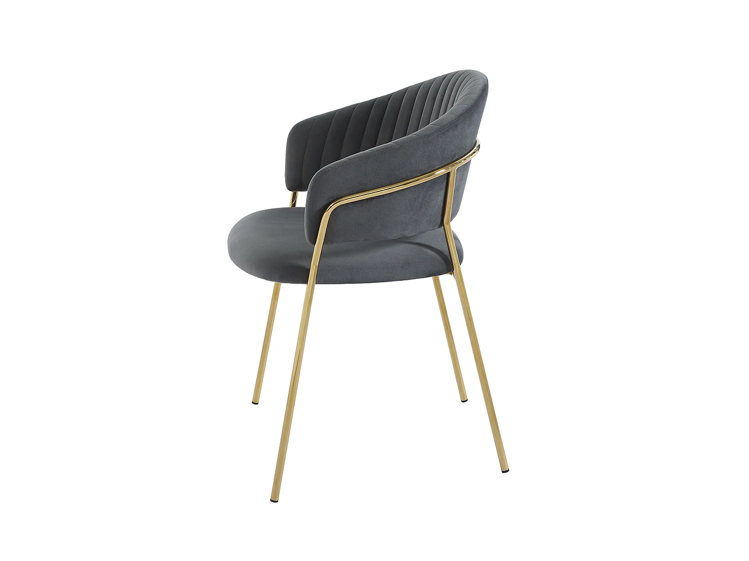 Lot de 6 chaises en velours et métal doré - Gris - MADOLIA de Pascal MORABITO