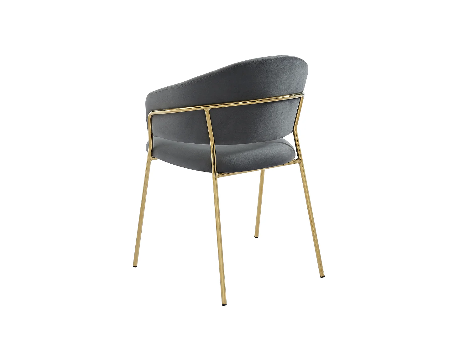 Lot de 6 chaises en velours et métal doré - Gris - MADOLIA de Pascal MORABITO