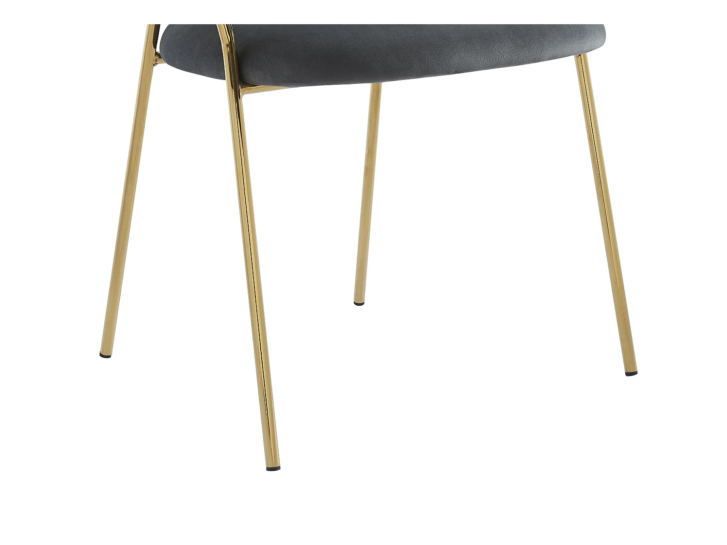 Lot de 6 chaises en velours et métal doré - Gris - MADOLIA de Pascal MORABITO