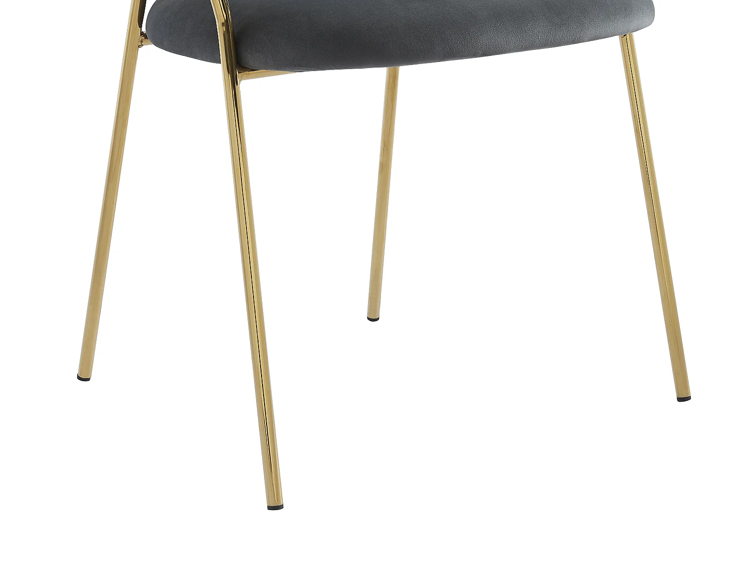 Lot de 6 chaises en velours et métal doré - Gris - MADOLIA de Pascal MORABITO