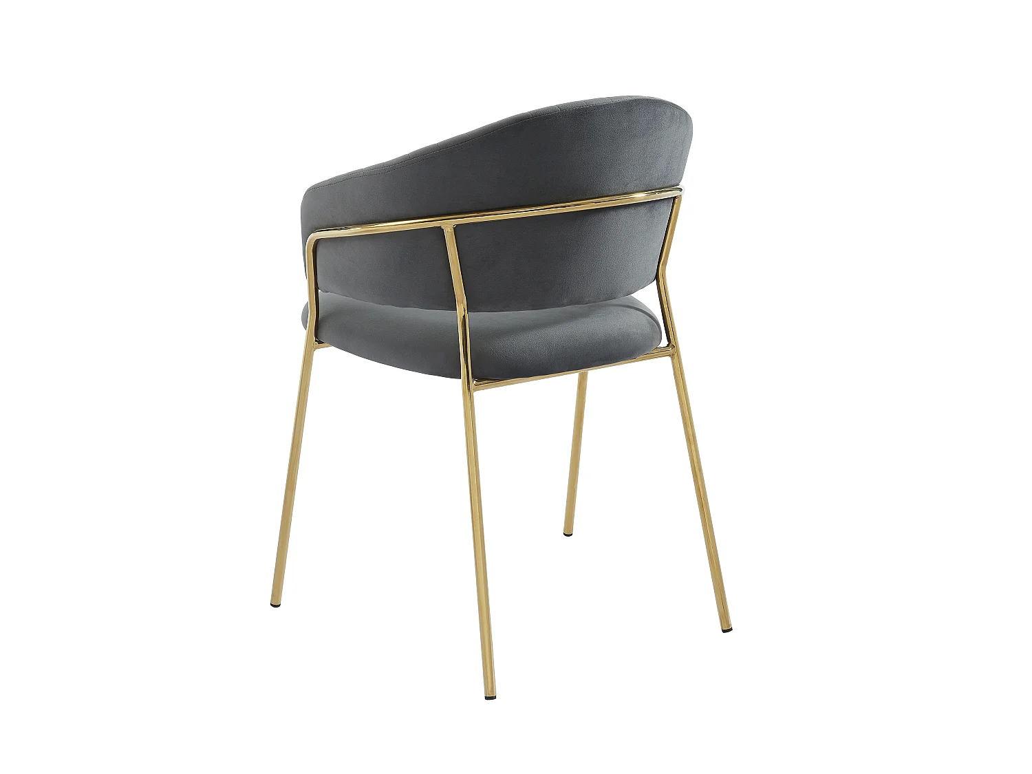 Lot de 6 chaises en velours et métal doré - Gris - MADOLIA de Pascal MORABITO