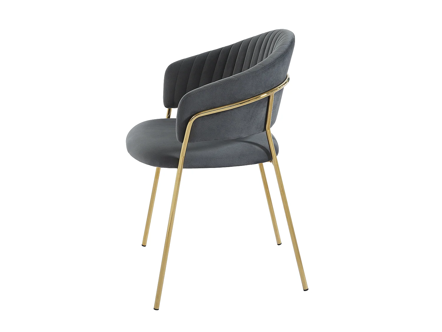 Lot de 6 chaises en velours et métal doré - Gris - MADOLIA de Pascal MORABITO