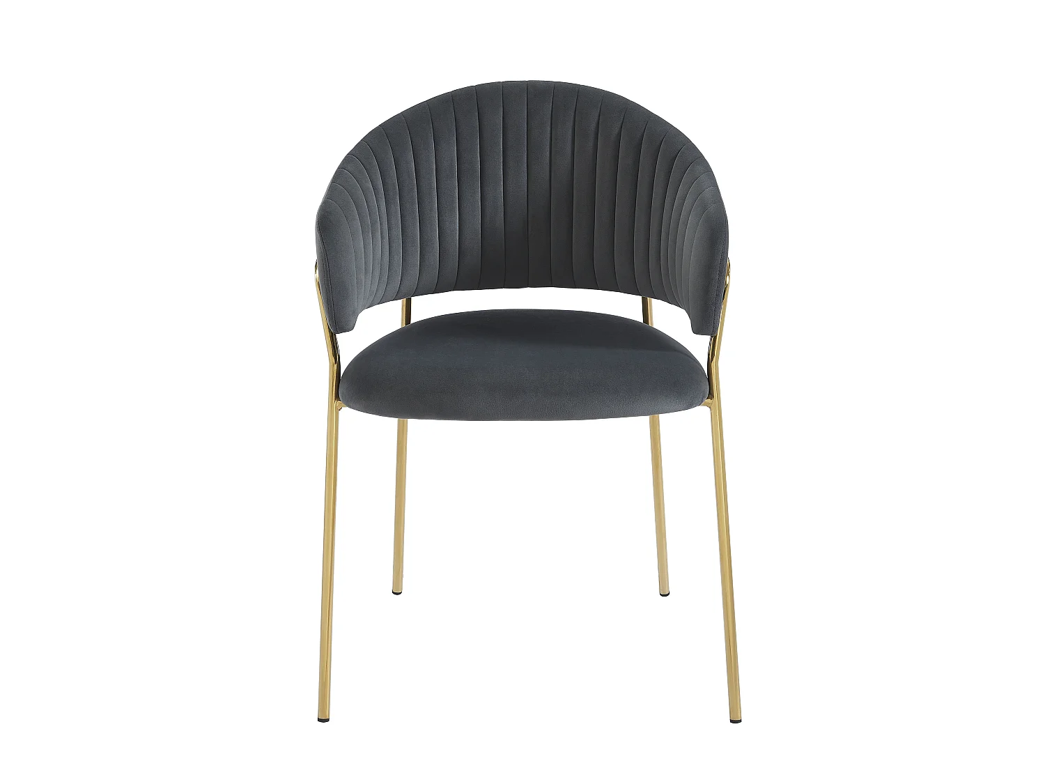 Lot de 6 chaises en velours et métal doré - Gris - MADOLIA de Pascal MORABITO