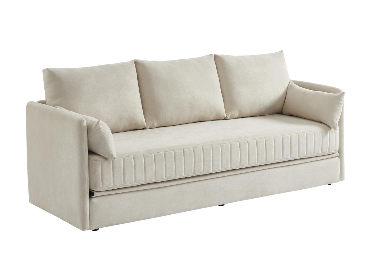 Sofa 3-Sitzer mit Schlaffunktion - Stoff - Beige - GRECCO günstig online kaufen