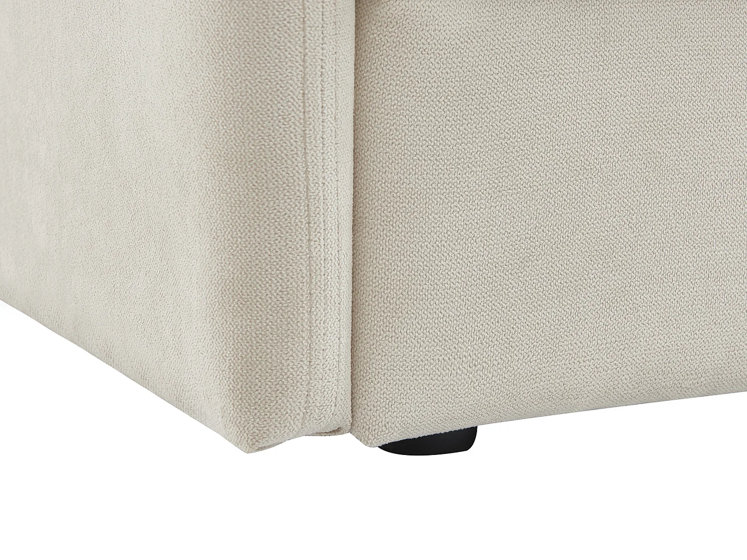 Slaapbank met 3 zitplaatsen en beige stoffen bekleding – GRECCO