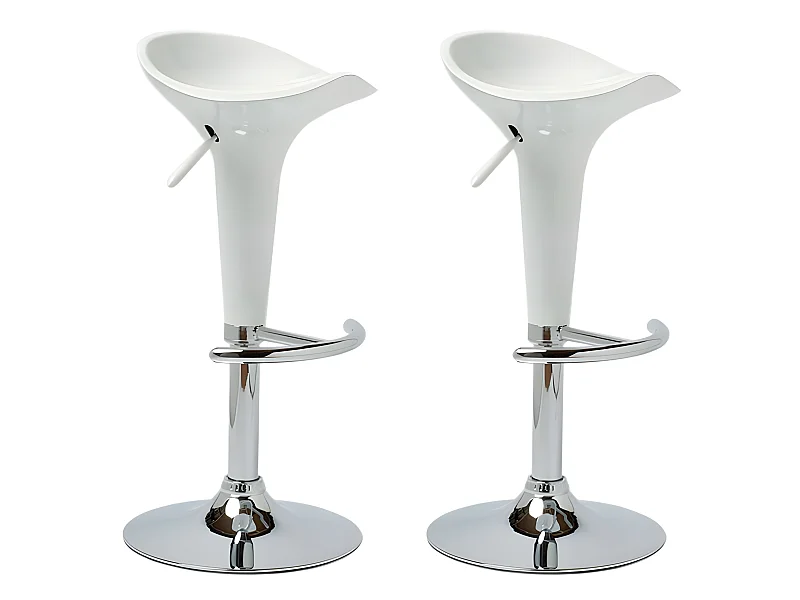 Lot de 2 tabourets blanche 37 x 37 x 87 cm TDB10025