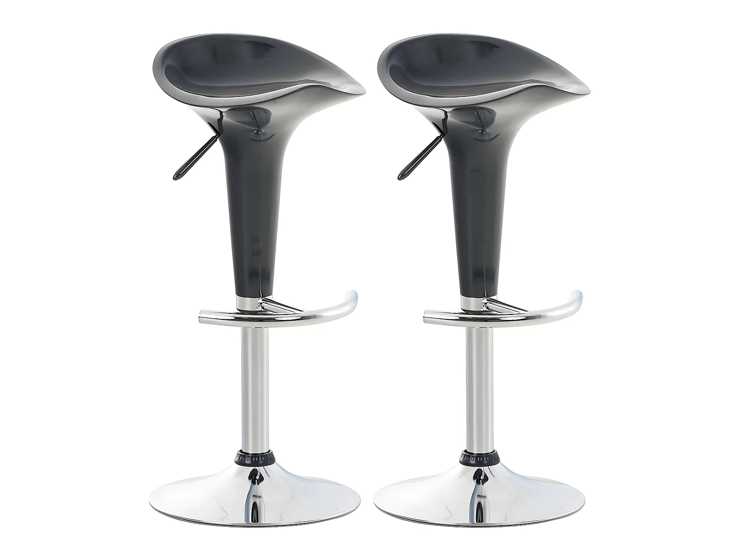Lot de 2 tabourets grise 37 x 37 x 81 cm TDB10035