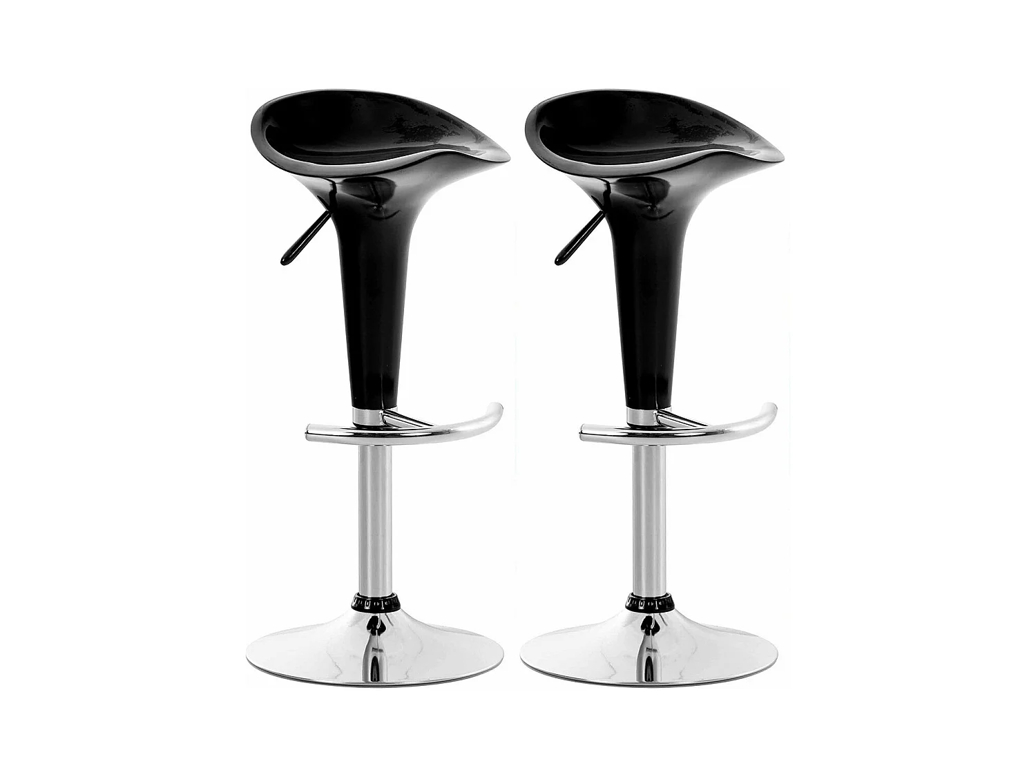 Lot de 2 tabourets noire 37 x 37 x 87 cm TDB10029