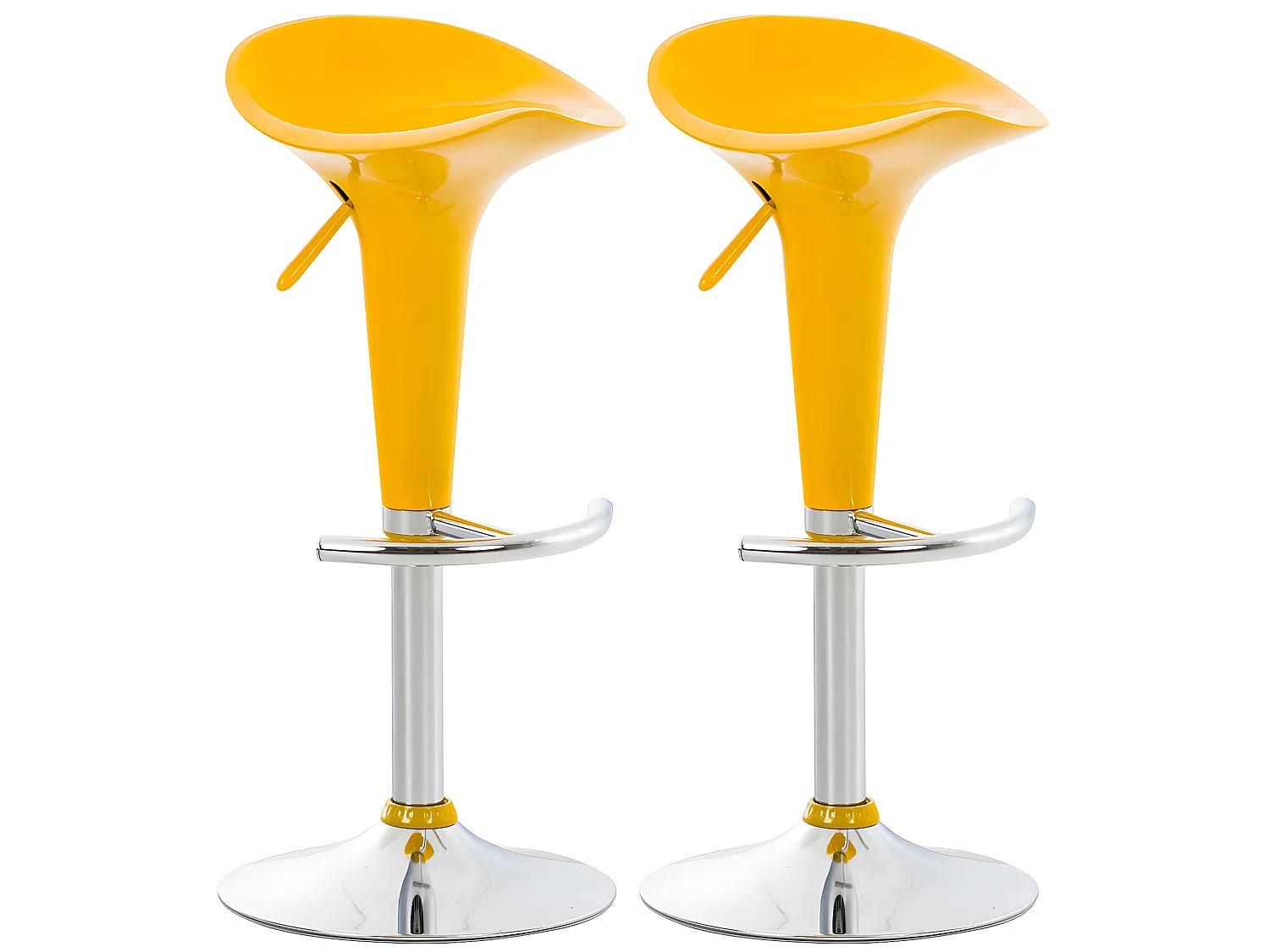 Lot de 2 tabourets jaune 37 x 37 x 87 cm TDB10026