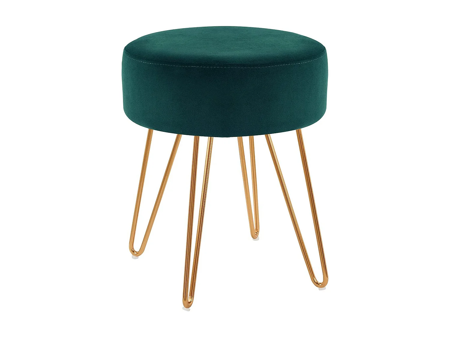 Tabouret en tissu velours métal bleue 35 x 35 x 45 cm TABO09055