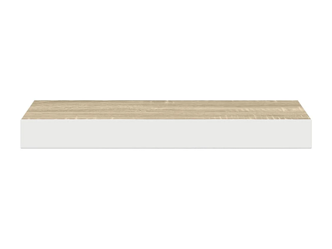 Étagère murale flottante Chêne et blanc 40x23x3,8 cm MDF