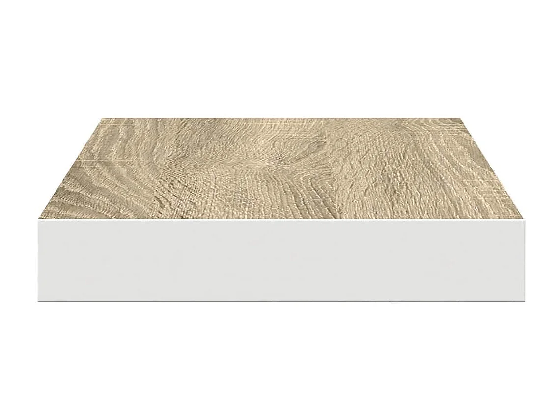 Étagère murale flottante Chêne et blanc 40x23x3,8 cm MDF