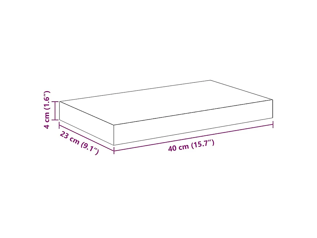 Étagère murale flottante Chêne et blanc 40x23,5x3,8 cm MDF
