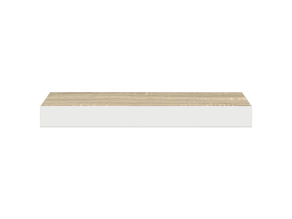 Étagère murale flottante Chêne et blanc 40x23,5x3,8 cm MDF