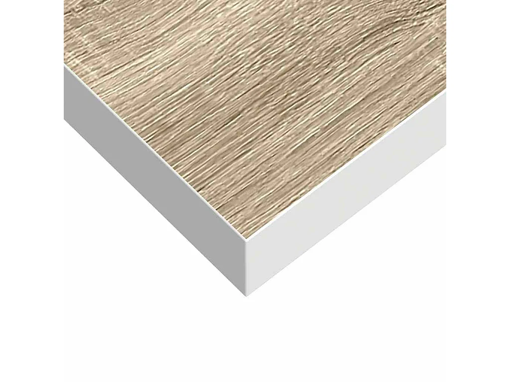 Étagère murale flottante Chêne et blanc 40x23,5x3,8 cm MDF