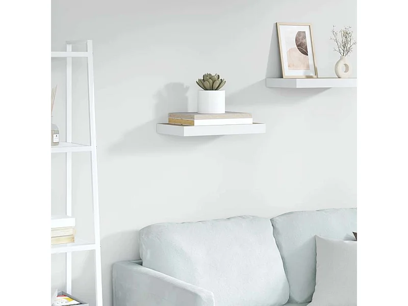 Schweberegal Eichenoptik und Weiß 40x23x3,8 cm MDF