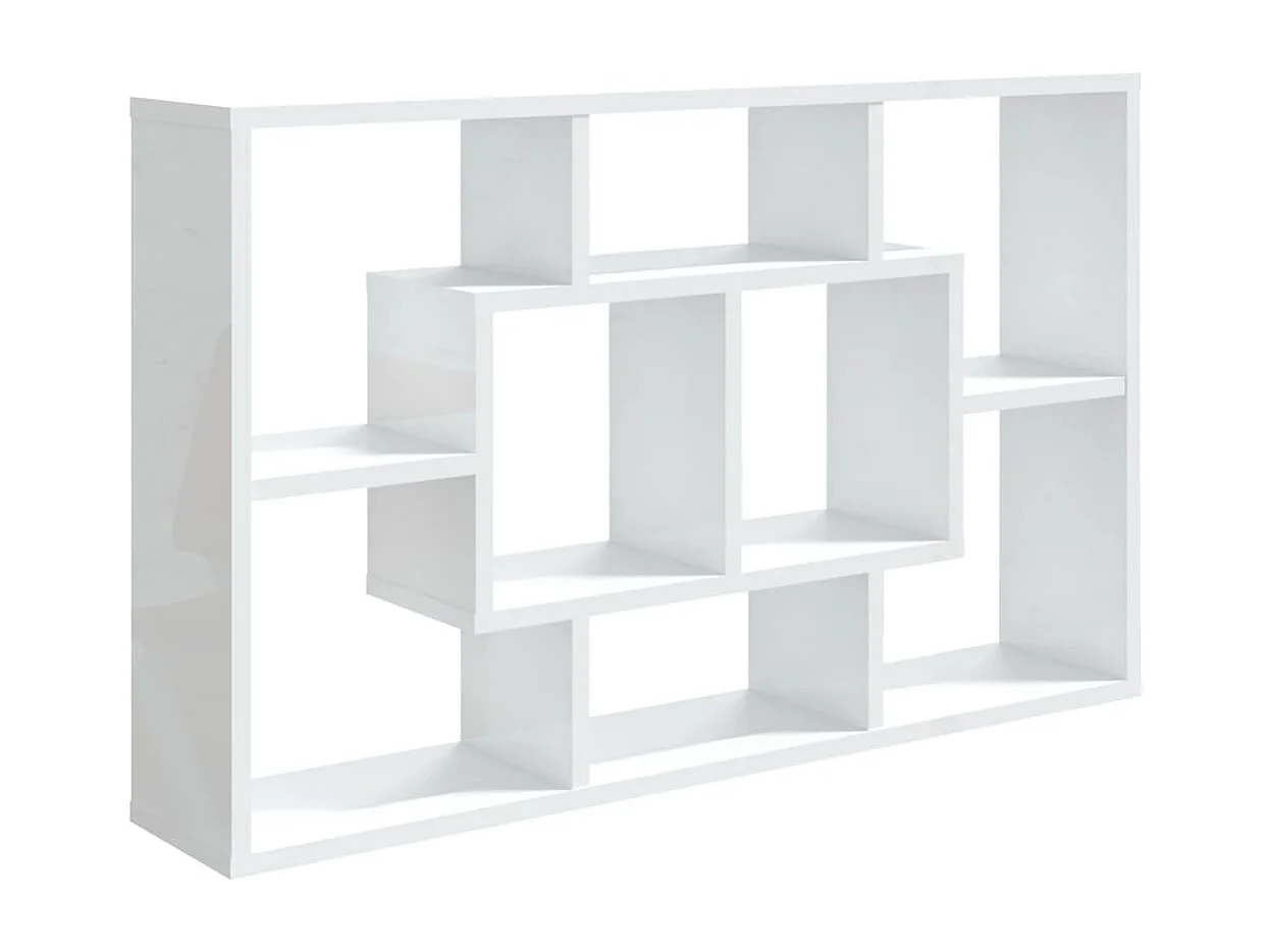 Wandregal Hochglanz-Weiß 85x16x52,5 cm Holzwerkstoff