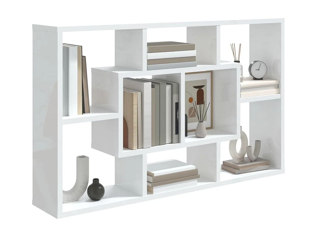 Wandregal Hochglanz-Weiß 85x16x52,5 cm Holzwerkstoff