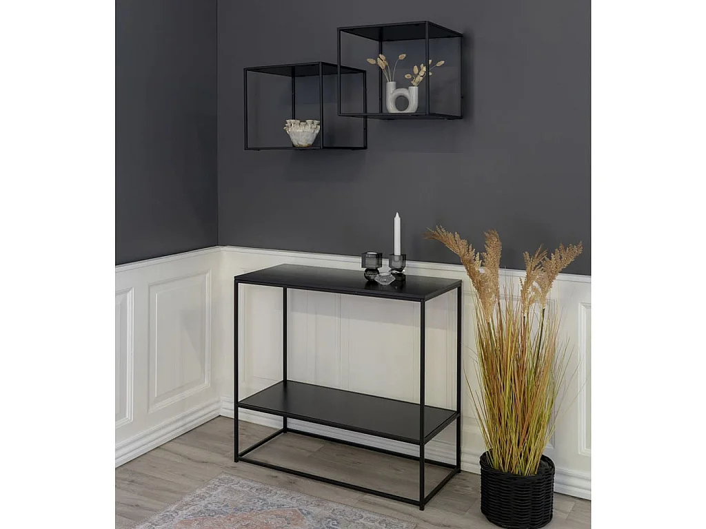 Estante de pared negro 36 x 36 x 36 cm