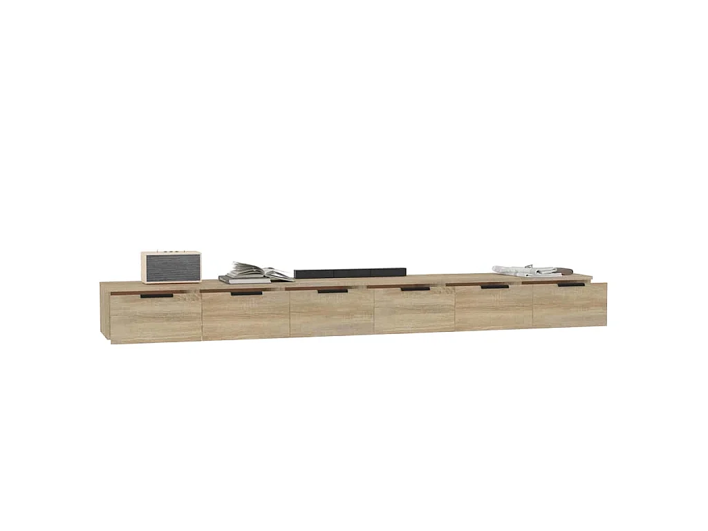 Mobili Muro 2 pz Rovere Sonoma 102x30x20cm in Legno Multistrato