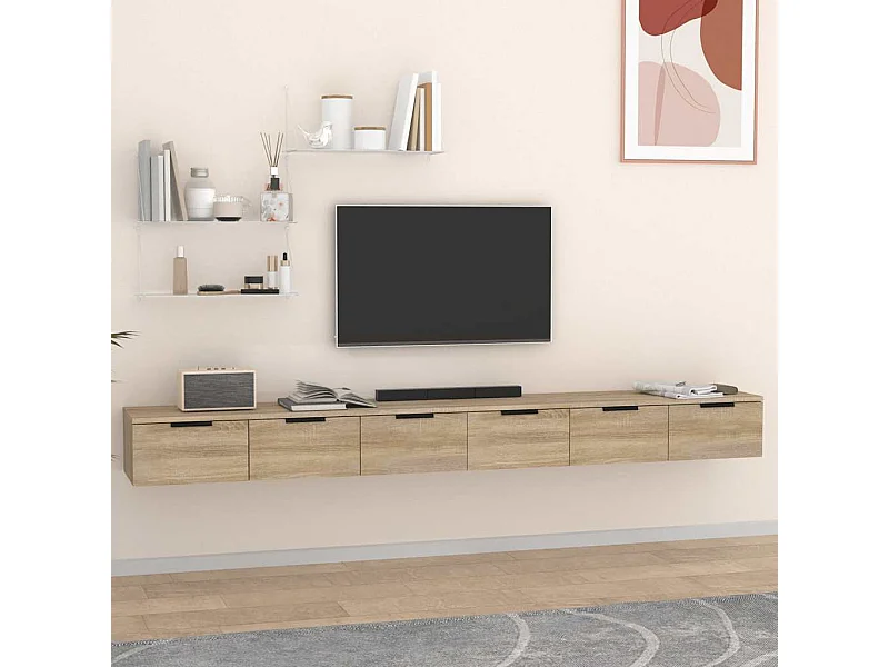 Armoires murales 2 pcs Chêne sonoma 102x30x20 cm